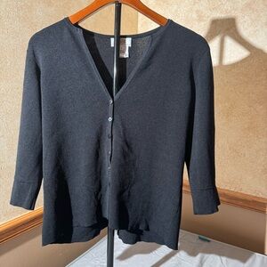 Elegant Talbot Black V-Neck Cardigan size: X petite